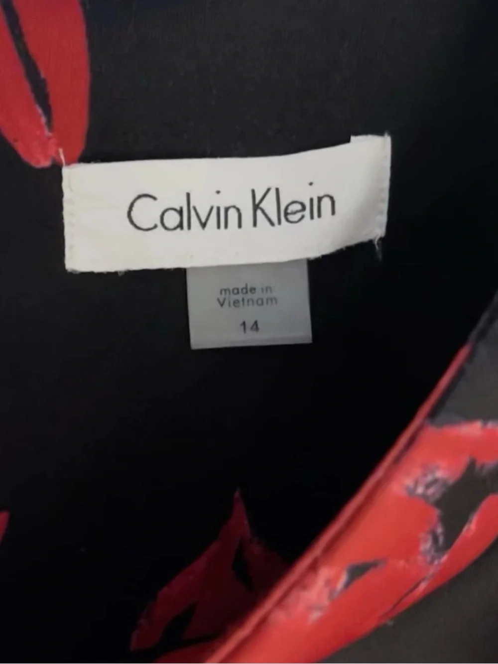 Calvin Klein Floral Sheath Dress Sz 14